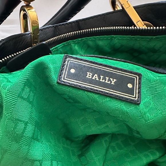 Bally Black and Gold Shoulder Bag with Gathered Design - Picture 7 of 7